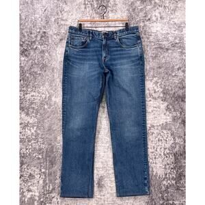Faherty Jeans 35 x 30 Mens 5 Pocket Slim Straight Selvedge Denim Organic Cotton
